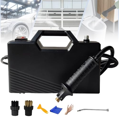 Nettoyeur Vapeur Haute Pression 9,5 Bars, Chauffe En 6 Secondes, 3200W, Nettoyeur Vapeur Portable Avec 2 Têtes De Brosse Et Coude D'extension, Poignée...