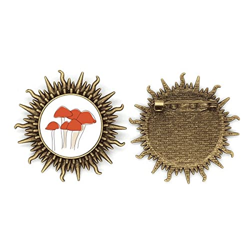 Broche en métal champignon aux finitions émaillées pour sublimer un manteau