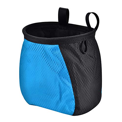 Rock Climbing Bag, Horizontal Parallel Bars Body Building Gym Draw String Closure Antiskid Powder Chalk Bag for Bouldering, Weightlifting, Gymnastics