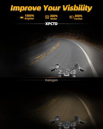 Image of XPCTD 7 Inch LED Light With Mounting Bracket For Touring Street Glide Road King Ultra Classic Electra Glide Fat Boy Tri Cvo Heritage Softail Slim-Black
