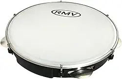 Pandeiro Profissional Rmv 10 Polegadas Preto Pele Leitosa