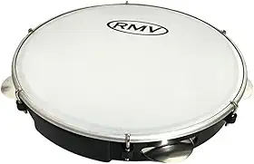 Pandeiro Profissional Rmv 10 Polegadas Preto Pele Leitosa