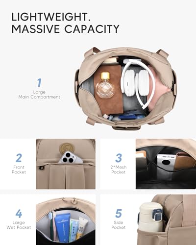 6x13x17 inch Personal Bag 40x30x15cm Travel Airline Approved Duffle Carry on Duffel Bag with Wet Pocket Lightweight Weekender Gym Bag,Black image 1