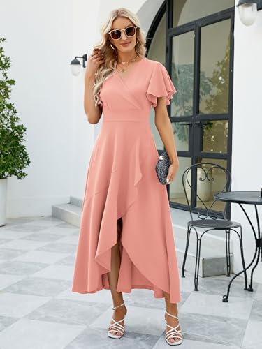 Image of ZZV Formal Dresses for Women Gowns Evening V Neck Wedding Guest Dresses