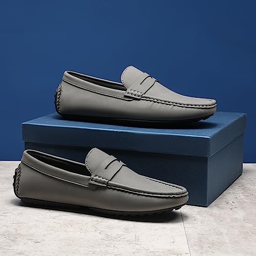 Bruno Marc Bruno Marc Men's Comfortable Faux Suede Slip-On Penny Loafers, Resilient Foam Insoles, Lightweight PVC Outsole Grip, Driving Shoes for Daily Use and Office Wear, Size 12,Dark Grey,SBLS2334M
