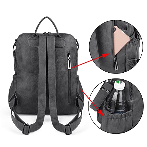 Image of Uromee Travel Backpack Purse for Women Vegan Leather Ladies Fashion Tassel Shoulder Bag Convertible with Pouch
