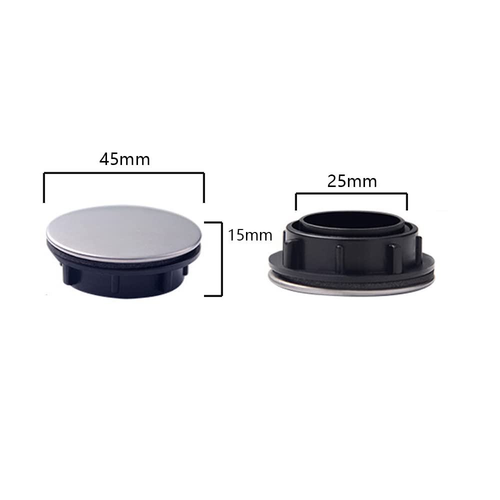 2 Pezzi Tappo Per Foro Rubinetto Lavello In Acciaio Inox – Diametro 45 Mm, Impermeabile E Antiruggine