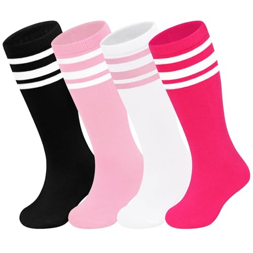 Image of Sarfel Youth Toddler Soccer Socks Kids Baseball Socks Youth Boys Girls Knee High Softball Football Accessories Tube Cotton