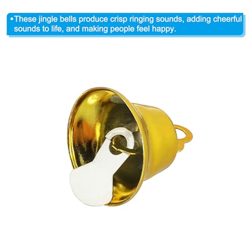 PATIKIL Mini Craft Jingle Bells (50pcs, 0.6" Metal), Hanging Bells for DIY Parties Weddings, Christmas Decorations - Yellow - Image 4