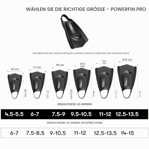 arena Powerfin Pro II Schwimmbad-Trainingsflossen, Schwimmflossen für Erwachsene, Flossen aus 100% Silikon… – Ansicht 5