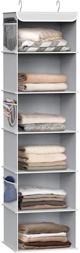 Simple Houseware 6 Shelf Hanging Closet Organizer, Gray