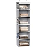 Simple Houseware 6 Shelf Hanging Closet Organizer, Gray