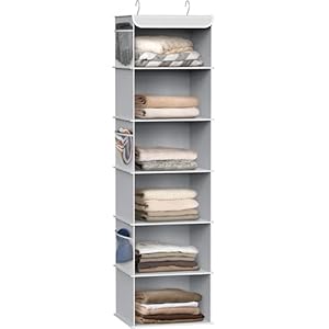 Simple Houseware 6 Shelf Hanging Closet Organizer, Gray