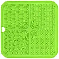 Tapete Interativo Lamber | Comedouro Lento de Silicone - Para Cães e Gatos Antiestresse (Verde)