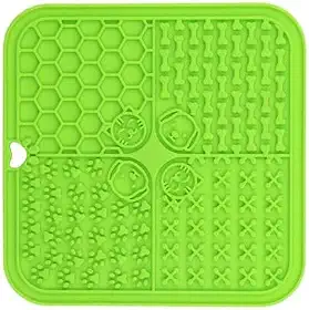 Tapete Interativo Lamber | Comedouro Lento de Silicone - Para Cães e Gatos Antiestresse (Verde)
