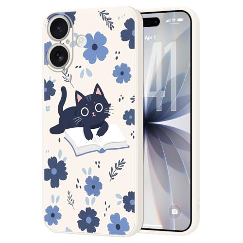 JRIANY pour iPhone 17 Coque, Souple Mince Silicone Protective Case Cover avec Fleur Floral Motif...
