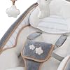 Ingenuity Boutique Collection Plush Modern Baby Rocker & Stationary Seat with Vibrations, Easy Fold, 0-30 Months Up to 40 lbs (Bella Teddy)
