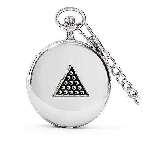 Montre de poche gousset S5 Snooker Triangle en argent poli avec coffret pour homme