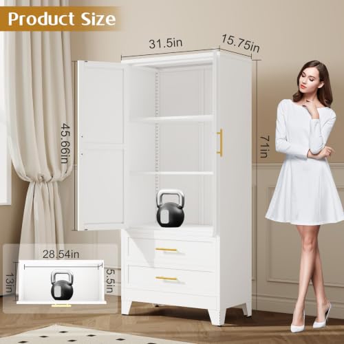 Image of GAIOUS Steel Pantry Cabinet, 71 inch Metal Storage Cabinets