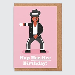 STUDIO BOKETTO Michael Jackson Birthday Card, Birthday Card Husband, Music Birthday Card, Funny Birthday Card, Michael Jackson Gifts, Hap Hee-Hee Birthday Funny birthday card Boyfriend Joke, pink