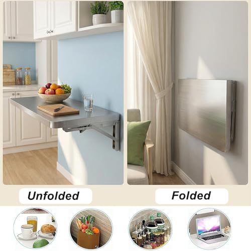 Étagère de rangement de cuisine pliable inox pour studio - 4