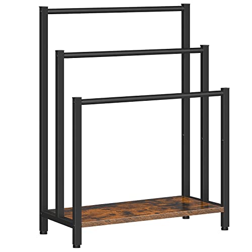 HOOBRO Porte-Serviettes, Range-Serviettes avec 3 Barres, Support Salle de Bain, Étagère de Rangement, 60 x 28 x 81 cm, pour Serviettes, Couvertures,...