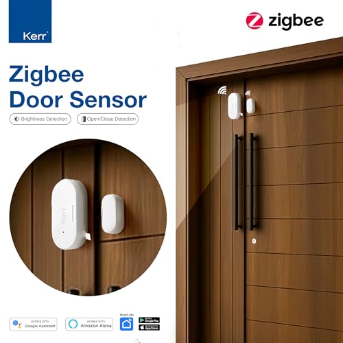 Image of Kerr Smart Door and Window Sensors | Tuya Smart Alarm with Free Notification | APP Control Home Security Alarm System | Compatible with Alexa, Google Home.