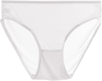 100% Mulberry Silk Underwear, Silk Classic Bikini Panties for Women, Ultra Soft & Breathable Hipster with 360 Stretch, Size L, White