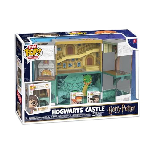 Funko Bitty Pop! Bitty Boxes: Harry Potter - Hogwarts Playset con 2-0,9 Pulgadas (2,2 Cm) diminutas Mini Figuras - Vitrina de Exhibición Coleccionable con Escena Interior y Almacenamiento