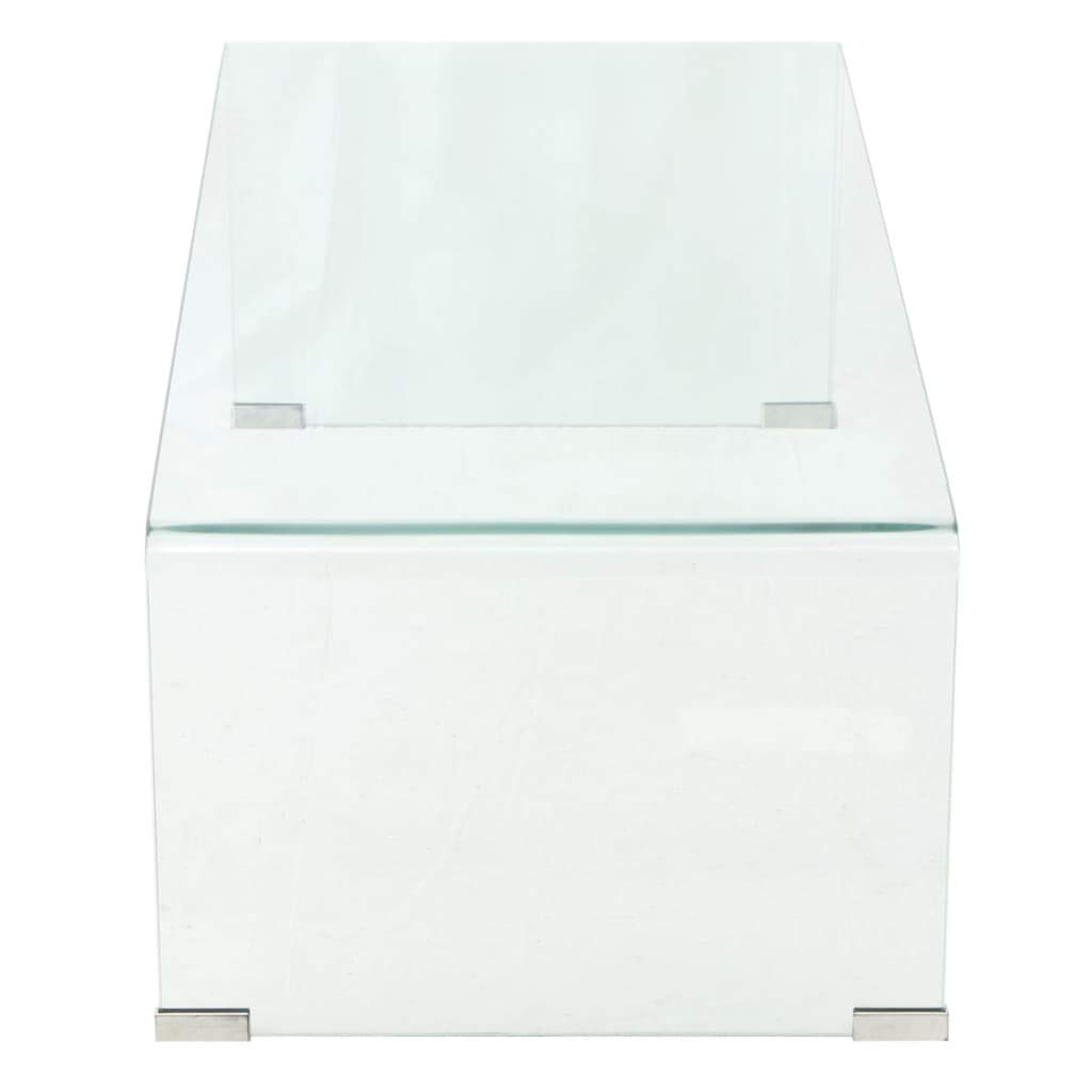 vidaXL Salontafel 98x45x30 cm gehard glas transparant