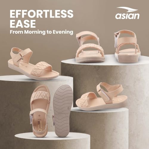 Image of ASIAN CSL-02 Women's Stylish Lightweight Sandals | Soft Cushioned Comfort, Velcro Fit, Fashionable Design for Office, Casual Outings & Daily Use