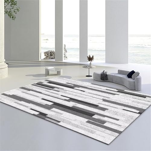 Kunsen Pasillo Alfombra Rectangular para Interior, para Pasillo, Restaurante, Resistente a la Suciedad Suelo Antideslizante Gris Alfombra de Carreteras para niños Alfombra decorativa140x200CM