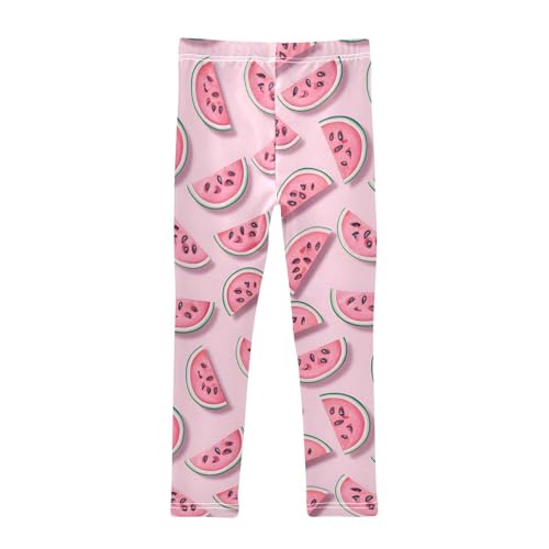 Pink Watermelon Slices Girls Leggings Soft Stretch Workout Yoga Dance Pants for Kids Casual Tights2