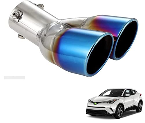 マフラー マフラーカッ トヨタ C-HR C-HRZYX10NGX50 カッター排気口 ター チタン風 アクセサリー ステンレス耐食性 外装パーツアクセサリー 1P (シルバー) (ブルー焼き入れ)
