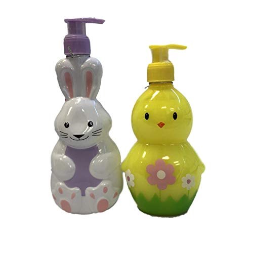 Spring Bunny and Chick Refillable Easter Hand Soap Set of 2 Vanilla Frosting Citrus Sugar