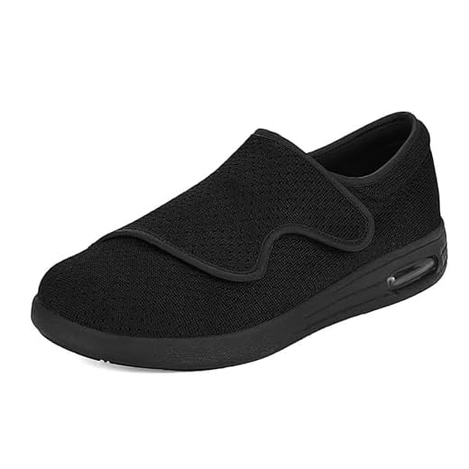 KWUKOTY Sapatos Diabéticos para Homens | Calçados de Caminhada Ajustáveis Wide Fit | Facilita o Desconforto dos Pés | Size 37.5-44 Cinza