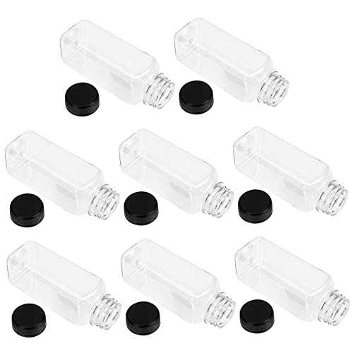 Happyyami 8個 透明飲料ボトル ジュースボトル 牛乳 ヨーグルト保存に適した 再利用可能な 密閉容器 携帯便利