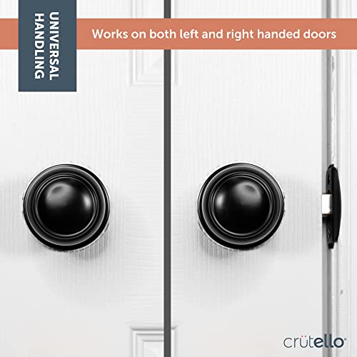 Crutello Passage Non Locking Door Knob For Hall Or Closet - Colonial Style, Matte Black Interior Keyless Door Handle, Pack Of 10 #TOP4