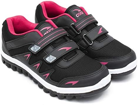 ASIAN Women's FASHION-02 Sports Running,Walking,Gym,Training,Casual Slip-On Lightweight Shoes for Women's & Girl's Black