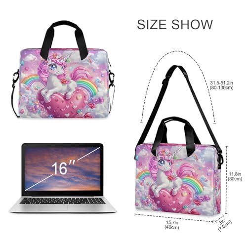 Maletín para laptop diseño unicornio con correa miniatura 4
