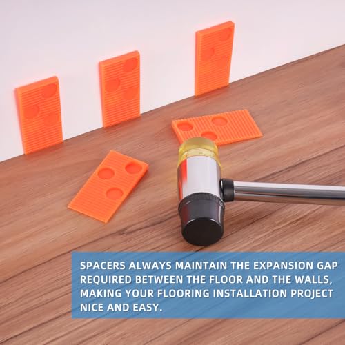LOZAGU 43-Piece Laminate Flooring Tools, LVP installation kit, Vinyl Flooring Tools, Tapping Block with Handle, Spacers, Double-Faced Mallet and Pull Bar (43-PIECE)