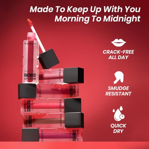 Image of INSIGHT Matte Stay-On Lip Cream - Set B| Lightweight, Long-Lasting, Quick-Dry Formula with Soft Velvety Finish - 21g