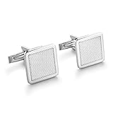 STERLL Herren Manschettenknöpfe Hochzeit Silber 925 feine Streifen Geschenkverpackung Geschenk für Mann