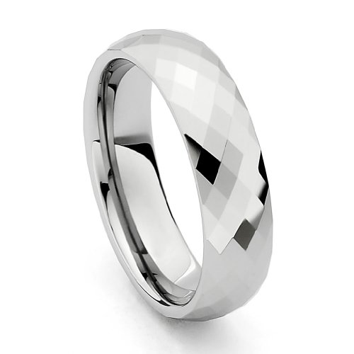 GoldenMine 6mm Faceted Tungsten Wedding Band