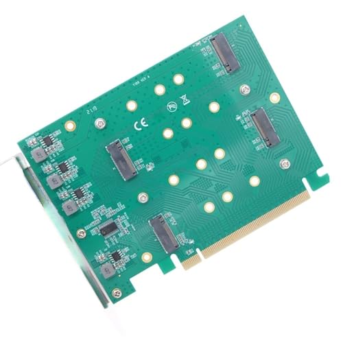 Tarjeta adaptadora NVME a PCIe de 4 puertos para transferencia de datos de alta velocidad de hasta 32 GB/s con tarjeta RAID NVMe a PCIe adaptadores