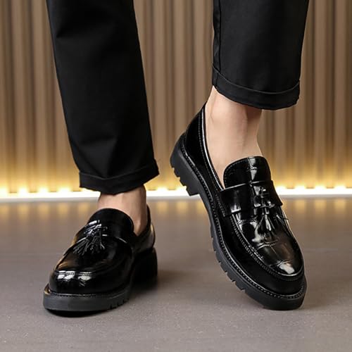 Men's Fashion Tassel Dress Loafers Luxury Round Toe Slip-on Low Top Formal Business Work Penny Shoes Daily Breathable Non-Slip Casual Shoes2