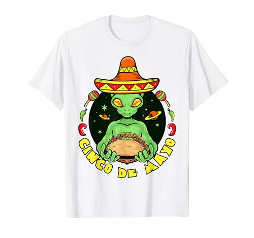 Cinco de Mayo Funny Cinco De Drinko Alien Tacos Camiseta