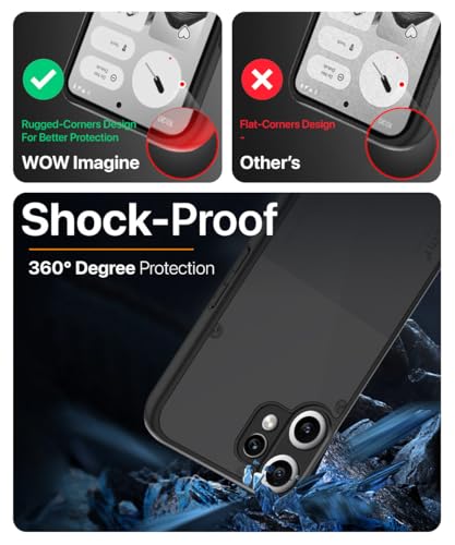 Image of WOW IMAGINE Translucent Hybrid Back Case Cover for CMF by Nothing Phone 2 Pro 5G Smoked Matte Back | Shock Proof 360 Degree Protection | Protective Hard Case - Matte Black