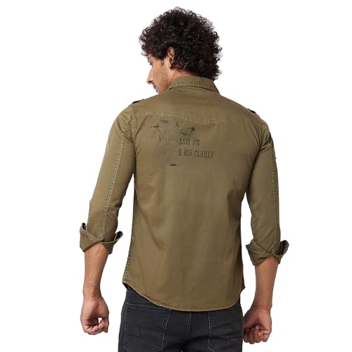 Image of Spykar Men's Regular Fit N /A Full Sleeve Printed Casual Shirts