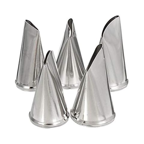 5 pcs/set Petal Piping Nozzles, Cake Decorating Tips Rose Flower Stainless Steel Icing Nozzle, Pastry DIY Decorating Tools for Cake/Cupcakes/Cookies/West Point/Dessert Cover
